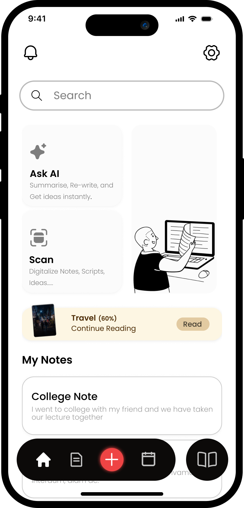 Voicetonotes Light Mode Interface Mockup